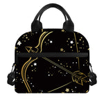 Gold And Black Sagittarius Sign Print Insulated Lunch Bag