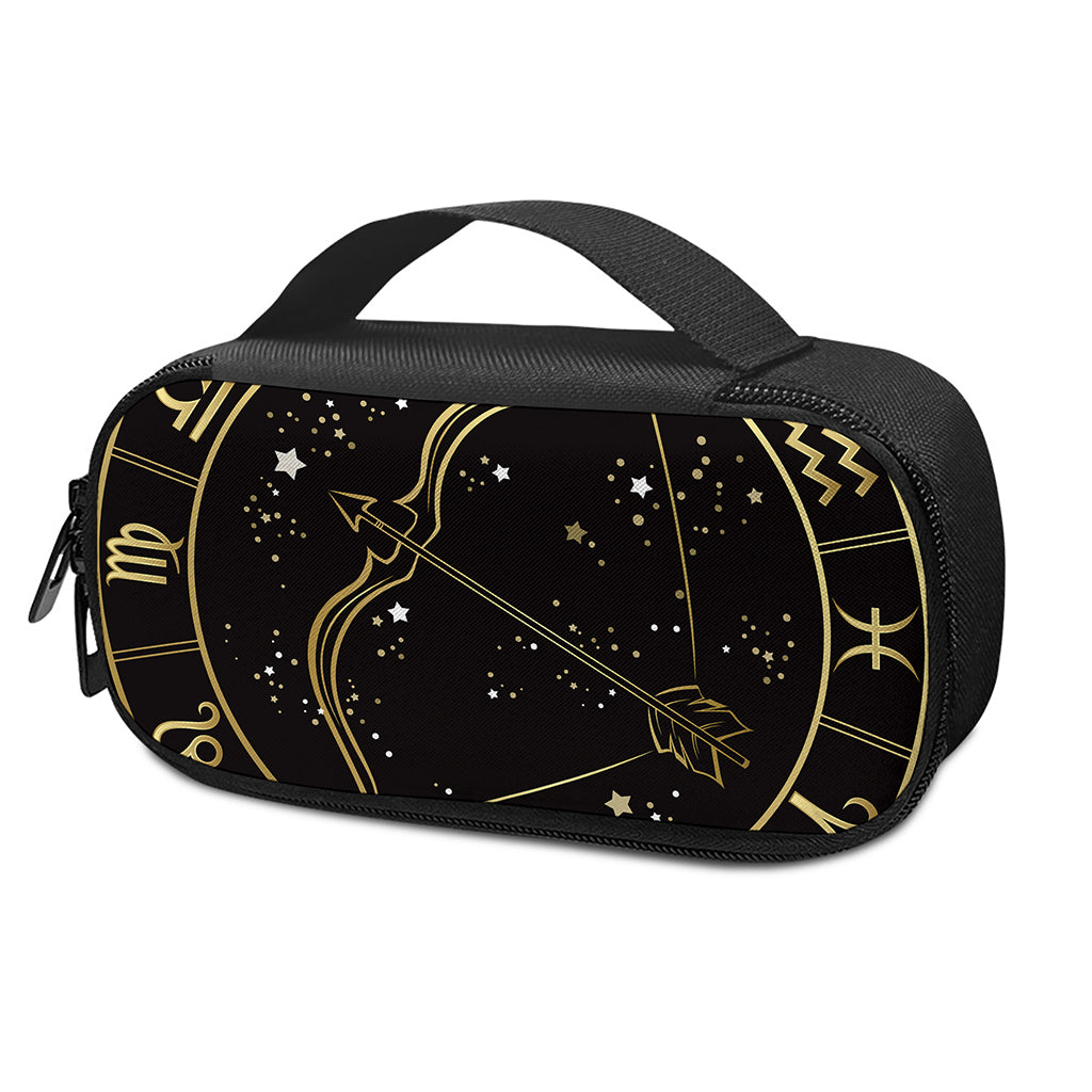 Gold And Black Sagittarius Sign Print Insulin Cooler Travel Case
