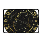 Gold And Black Sagittarius Sign Print Kitchen Mat
