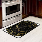 Gold And Black Sagittarius Sign Print Kitchen Mat