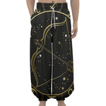 Gold And Black Sagittarius Sign Print Lantern Pants