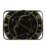 Gold And Black Sagittarius Sign Print Laptop Sleeve