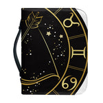 Gold And Black Sagittarius Sign Print Leather Bible Cover