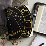 Gold And Black Sagittarius Sign Print Leather Bible Cover