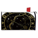 Gold And Black Sagittarius Sign Print Mailbox Cover
