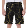 Gold And Black Sagittarius Sign Print Men's Beach Shorts