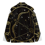 Gold And Black Sagittarius Sign Print Men's Blazer