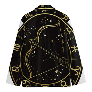 Gold And Black Sagittarius Sign Print Men's Blazer