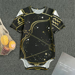Gold And Black Sagittarius Sign Print Men's Bodysuit