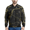 Gold And Black Sagittarius Sign Print Men's Bomber Jacket