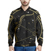 Gold And Black Sagittarius Sign Print Men's Bomber Jacket