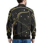 Gold And Black Sagittarius Sign Print Men's Bomber Jacket