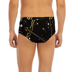 Gold And Black Sagittarius Sign Print Men's Briefs
