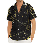 Gold And Black Sagittarius Sign Print Men's Deep V-Neck Shirt