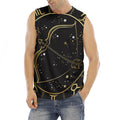 Gold And Black Sagittarius Sign Print Men's Fitness Tank Top