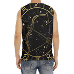 Gold And Black Sagittarius Sign Print Men's Fitness Tank Top