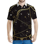 Gold And Black Sagittarius Sign Print Men's Polo Shirt