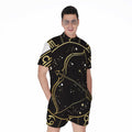 Gold And Black Sagittarius Sign Print Men's Romper