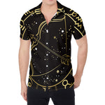 Gold And Black Sagittarius Sign Print Men's Shirt