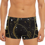 Gold And Black Sagittarius Sign Print Men's Short Boxer Briefs