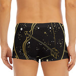 Gold And Black Sagittarius Sign Print Men's Short Boxer Briefs