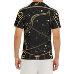 Gold And Black Sagittarius Sign Print Men's Short Sleeve Rash Guard