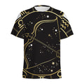 Gold And Black Sagittarius Sign Print Men's Athletic T-Shirt