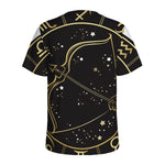 Gold And Black Sagittarius Sign Print Men's Sports T-Shirt