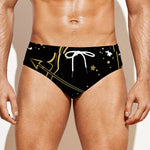 Gold And Black Sagittarius Sign Print Men's Swim Briefs