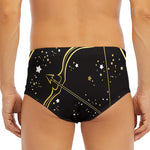 Gold And Black Sagittarius Sign Print Men's Triangle Swim Briefs