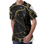 Gold And Black Sagittarius Sign Print Men's Velvet T-Shirt