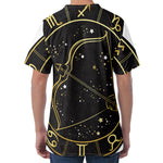 Gold And Black Sagittarius Sign Print Men's Velvet T-Shirt