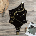 Gold And Black Sagittarius Sign Print One Shoulder Bodysuit