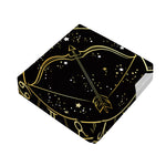 Gold And Black Sagittarius Sign Print Outdoor Seat Cushion Cover