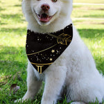 Gold And Black Sagittarius Sign Print Over The Collar Dog Bandana