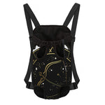 Gold And Black Sagittarius Sign Print Pet Carrier Backpack