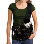 Gold And Black Sagittarius Sign Print Pet Sling Carrier