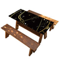 Gold And Black Sagittarius Sign Print Picnic Table Cover