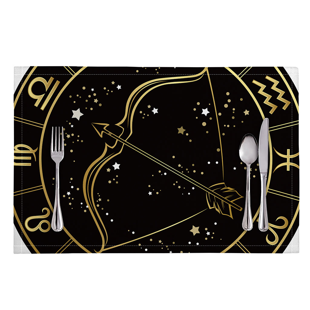Gold And Black Sagittarius Sign Print Placemat