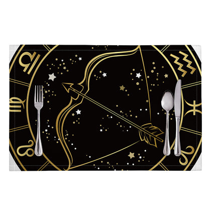 Gold And Black Sagittarius Sign Print Placemat