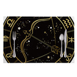 Gold And Black Sagittarius Sign Print Placemat