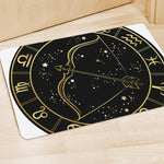 Gold And Black Sagittarius Sign Print Polyester Doormat
