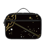 Gold And Black Sagittarius Sign Print Portable Lunch Bag