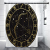 Gold And Black Sagittarius Sign Print Premium Shower Curtain