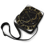Gold And Black Sagittarius Sign Print Rectangular Crossbody Bag