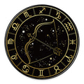 Gold And Black Sagittarius Sign Print Round Floor Mat