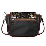 Gold And Black Sagittarius Sign Print Saddle Bag