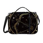 Gold And Black Sagittarius Sign Print Shoulder Strap Bible Bag