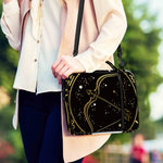 Gold And Black Sagittarius Sign Print Shoulder Strap Bible Bag