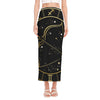 Gold And Black Sagittarius Sign Print Side Slit Maxi Skirt